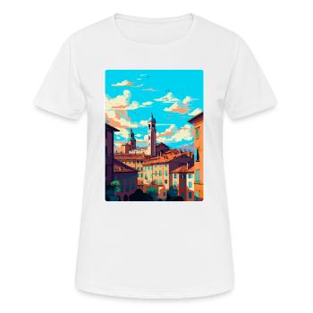 Bologna Italy Vintage Travel Poster WPA Souvenir - Women's Breathable T-Shirt - white - Front - AI Model Female 172 dark (172cm)