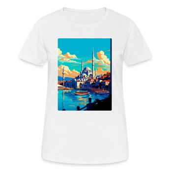 Istanbul Turkey Vintage Travel Poster Souvenir WPA - Women's Breathable T-Shirt - white - Front - AI Model Female 172 dark (172cm)