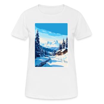 Courchevel France Vintage Travel Poster Souvenir - Women's Breathable T-Shirt - white - Front - AI Model Female 172 dark (172cm)