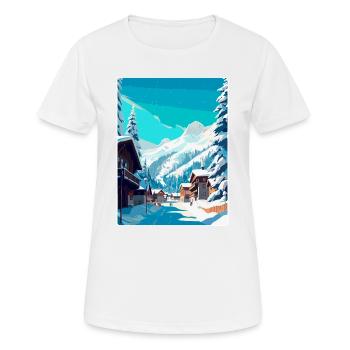 Val d isere France Affiche de voyage vintage souvenir - T-shirt respirant Femme - blanc - Devant - AI Model Female 172 dark (172cm)