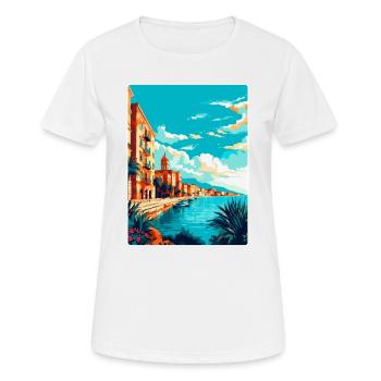 Syrakus Italien Vintage Reiseplakat Souvenir WPA - Frauen T-Shirt atmungsaktiv - Weiß - Vorne - AI Model Female 172 dark (172cm)