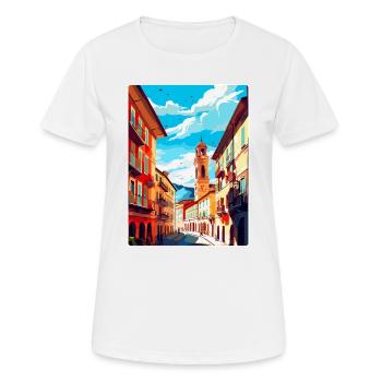 Pamplona Spanien Vintage Reiseplakat Souvenir WPA - Frauen T-Shirt atmungsaktiv - Weiß - Vorne - AI Model Female 172 dark (172cm)