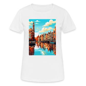 Amsterdam Netherlands Vintage Travel Poster WPA - Women's Breathable T-Shirt - white - Front - AI Model Female 172 dark (172cm)