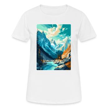 Triglav Slovenia Vintage Travel Poster Souvenir - Women's Breathable T-Shirt - white - Front - AI Model Female 172 dark (172cm)