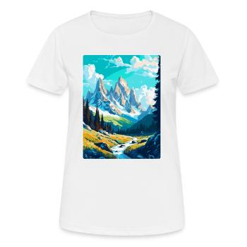 Chamonix France Vintage Travel Poster Souvenir WPA - Women's Breathable T-Shirt - white - Front - AI Model Female 172 dark (172cm)