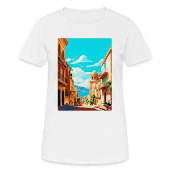 Palermo Italy Vintage Travel Poster WPA Souvenir - Women's Breathable T-Shirt - white - Front - AI Model Female 172 dark (172cm)
