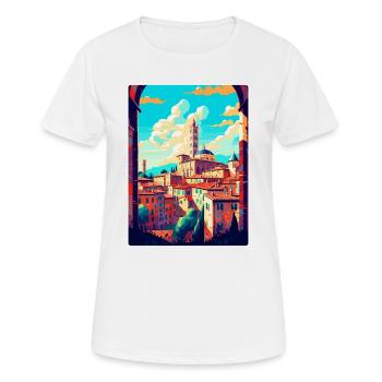 Siena Italien Vintage Reiseplakat WPA Kunst Souvenir - Frauen T-Shirt atmungsaktiv - Weiß - Vorne - AI Model Female 172 dark (172cm)