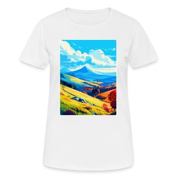 Bieszczady Pologne Affiche de voyage vintage souvenir - T-shirt respirant Femme - blanc - Devant - AI Model Female 172 dark (172cm)