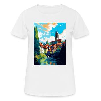 Fribourg Schweiz Vintage Reiseposter WPA Art - Frauen T-Shirt atmungsaktiv - Weiß - Vorne - AI Model Female 172 dark (172cm)