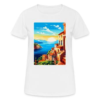 Sicily Italy Vintage Travel Poster WPA Souvenir - Women's Breathable T-Shirt - white - Front - AI Model Female 172 dark (172cm)