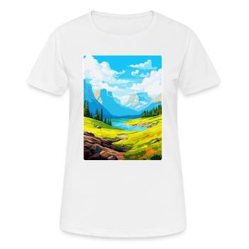 Pyrenäen-Nationalpark Frankreich Reiseplakat WPA - Frauen T-Shirt atmungsaktiv - Weiß - Vorne - AI Model Female 172 dark (172cm)