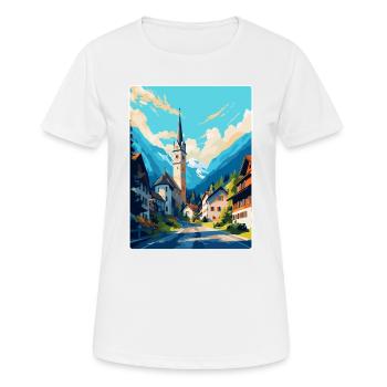 Oberammergau Allemagne Affiche de voyage vintage WPA Art - T-shirt respirant Femme - blanc - Devant - AI Model Female 172 dark (172cm)