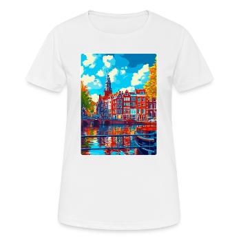 Amsterdam Netherlands Vintage Travel Poster WPA - Women's Breathable T-Shirt - white - Front - AI Model Female 172 dark (172cm)