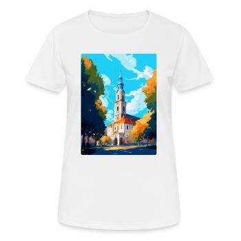 Bialystok Polen Vintage Reiseposter Wandkunst - Frauen T-Shirt atmungsaktiv - Weiß - Vorne - AI Model Female 172 dark (172cm)