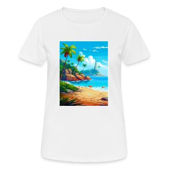 Jamaica Caribbean Vintage Travel Poster Souvenir - Women's Breathable T-Shirt - white - Front - AI Model Female 172 dark (172cm)