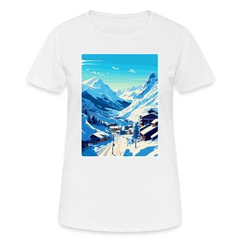 Obergurgl Autriche Affiche de voyage vintage souvenir - T-shirt respirant Femme - blanc - Devant - AI Model Female 172 dark (172cm)
