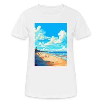Affiche de voyage de Scheveningen Beach Netherlands WPA - T-shirt respirant Femme - blanc - Devant - AI Model Female 172 dark (172cm)