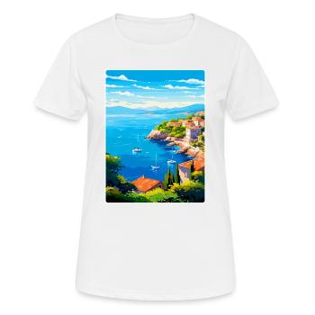 Côte d Azur Frankreich Vintage Reiseplakat Souvenir - Frauen T-Shirt atmungsaktiv - Weiß - Vorne - AI Model Female 172 dark (172cm)