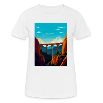 Affiche de voyage du viaduc de Landwasser en Suisse WPA - T-shirt respirant Femme - blanc - Devant - AI Model Female 172 dark (172cm)