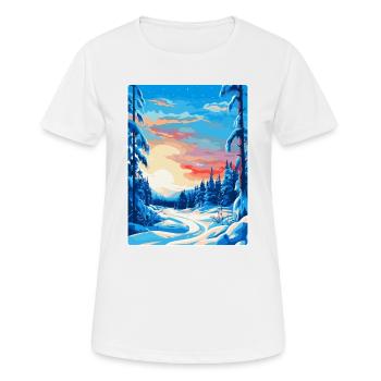 Lappland Finnland Vintage Reiseplakat Souvenir WPA - Frauen T-Shirt atmungsaktiv - Weiß - Vorne - AI Model Female 172 dark (172cm)