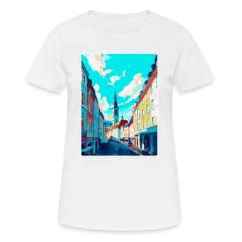 Linz Austria Vintage Travel Poster WPA Souvenir - Women's Breathable T-Shirt - white - Front - AI Model Female 172 dark (172cm)