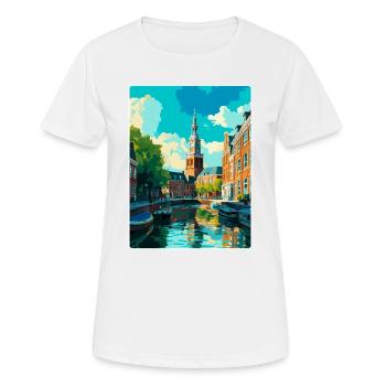 Groningue Pays-Bas Affiche de voyage vintage WPA - T-shirt respirant Femme - blanc - Devant - AI Model Female 172 dark (172cm)