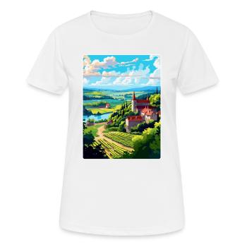 Dordogne France Affiche de voyage vintage Souvenir WPA - T-shirt respirant Femme - blanc - Devant - AI Model Female 172 dark (172cm)
