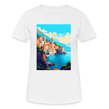 Amalfi Italie Affiche de voyage vintage WPA Souvenir - T-shirt respirant Femme - blanc - Devant - AI Model Female 172 dark (172cm)