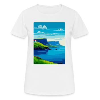 Îles Féroé Danemark Affiche de voyage vintage WPA - T-shirt respirant Femme - blanc - Devant - AI Model Female 172 dark (172cm)