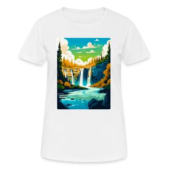 Plitvicer Seen Kroatien Vintage Reiseplakat WPA - Frauen T-Shirt atmungsaktiv - Weiß - Vorne - AI Model Female 172 dark (172cm)