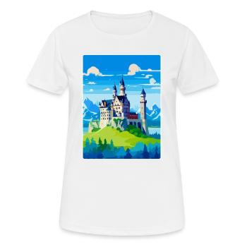 Neuschwanstein Allemagne Affiche de voyage vintage WPA - T-shirt respirant Femme - blanc - Devant - AI Model Female 172 dark (172cm)