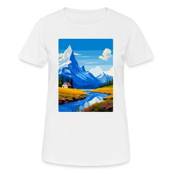 Affiche de voyage des montagnes scandinaves en Suède WPA - T-shirt respirant Femme - blanc - Devant - AI Model Female 172 dark (172cm)