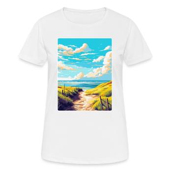 Texel Niederlande Vintage Reiseplakat Souvenir - Frauen T-Shirt atmungsaktiv - Weiß - Vorne - AI Model Female 172 dark (172cm)