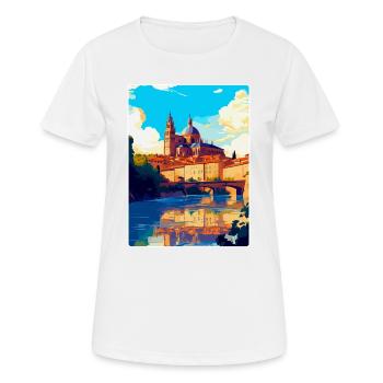 Salamanque Espagne Affiche de voyage vintage Souvenir WPA - T-shirt respirant Femme - blanc - Devant - AI Model Female 172 dark (172cm)
