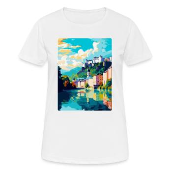Salzbourg Autriche Poster de voyage vintage souvenir - T-shirt respirant Femme - blanc - Devant - AI Model Female 172 dark (172cm)