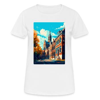 Tilburg Niederlande Vintage Reiseplakat Souvenir - Frauen T-Shirt atmungsaktiv - Weiß - Vorne - AI Model Female 172 dark (172cm)