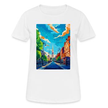 Dublin Irlande Royaume-Uni Affiche de voyage vintage souvenir - T-shirt respirant Femme - blanc - Devant - AI Model Female 172 dark (172cm)