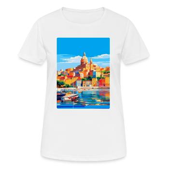 Cagliari Italy Vintage Travel Poster Souvenir WPA - Women's Breathable T-Shirt - white - Front - AI Model Female 172 dark (172cm)