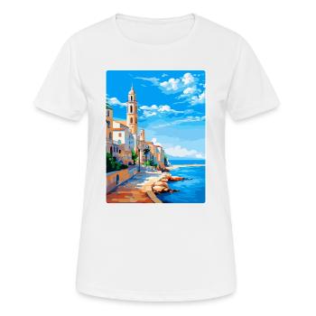 Sitges Spain Vintage Travel Poster WPA Souvenir - Women's Breathable T-Shirt - white - Front - AI Model Female 172 dark (172cm)