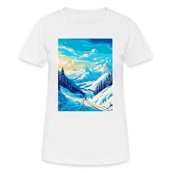 Laax Schweiz Vintage Reiseplakat Souvenir - Frauen T-Shirt atmungsaktiv - Weiß - Vorne - AI Model Female 172 dark (172cm)