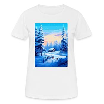Lappland Finnland Vintage Reiseplakat Souvenir WPA - Frauen T-Shirt atmungsaktiv - Weiß - Vorne - AI Model Female 172 dark (172cm)
