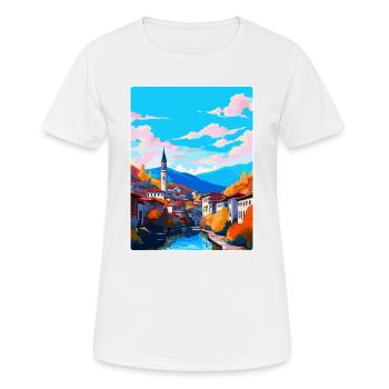 Sarajevo Bosnien Herzegowina Vintage Reiseposter - Frauen T-Shirt atmungsaktiv - Weiß - Vorne - AI Model Female 172 dark (172cm)