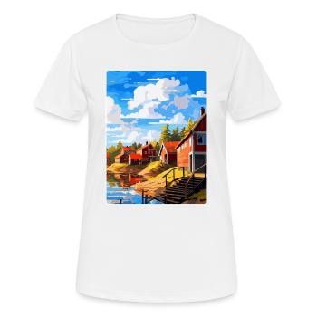 Porvoo Finlande Affiche de voyage vintage souvenir WPA - T-shirt respirant Femme - blanc - Devant - AI Model Female 172 dark (172cm)