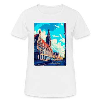 Leipzig Deutschland Vintage Reiseplakat Souvenir WPA - Frauen T-Shirt atmungsaktiv - Weiß - Vorne - AI Model Female 172 dark (172cm)