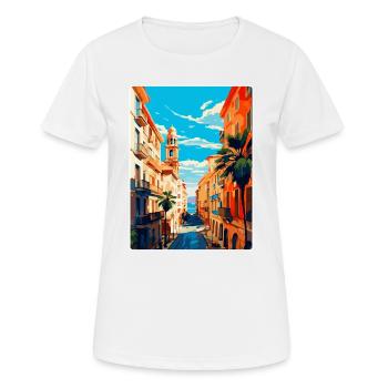Barcelone Espagne Affiche de voyage vintage Souvenir WPA - T-shirt respirant Femme - blanc - Devant - AI Model Female 172 dark (172cm)