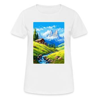 Dolomiten Italien Vintage Reiseplakat Souvenir WPA - Frauen T-Shirt atmungsaktiv - Weiß - Vorne - AI Model Female 172 dark (172cm)
