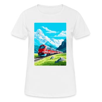 Glacier Express Switzerland Vintage Travel Poster - Women's Breathable T-Shirt - white - Front - AI Model Female 172 dark (172cm)