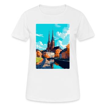 Uppsala Suède Affiche de voyage vintage Souvenir WPA - T-shirt respirant Femme - blanc - Devant - AI Model Female 172 dark (172cm)