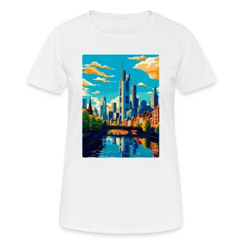 Francfort, Allemagne, Affiche de voyage vintage, souvenir - T-shirt respirant Femme - blanc - Devant - AI Model Female 172 dark (172cm)