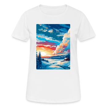 Kiruna Sweden Vintage Travel Poster WPA Souvenir - Women's Breathable T-Shirt - white - Front - AI Model Female 172 dark (172cm)